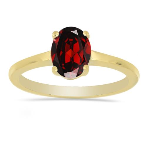 1.10 CT GARNET GOLD PLATED SILVER RINGS #VR015926